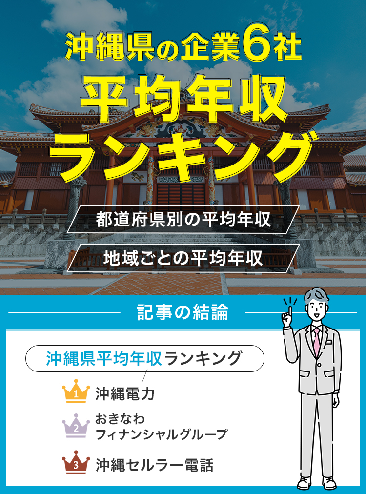 沖縄県-の企業6社の平均年収ランキング！