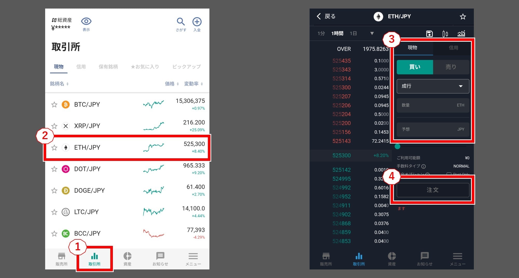 ビットバンク取引所ETH購入