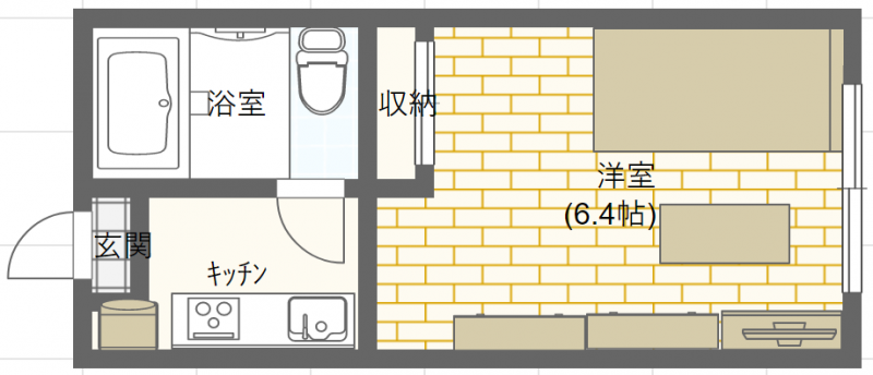 1Kの間取り図