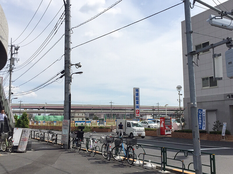 六町駅東側の工事エリア