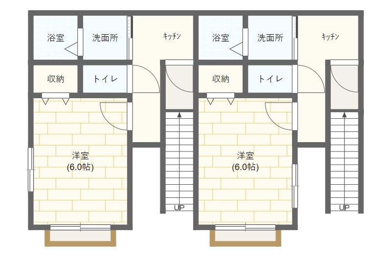 隣接しない間取り図