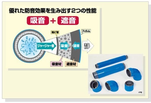 排水騒音を抑える排水管