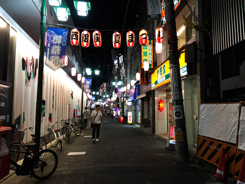 中目黒駅の夜の雰囲気