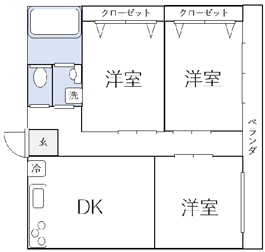 3DKの間取り図