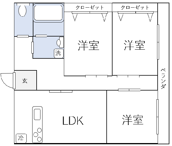 3LDKの間取り図