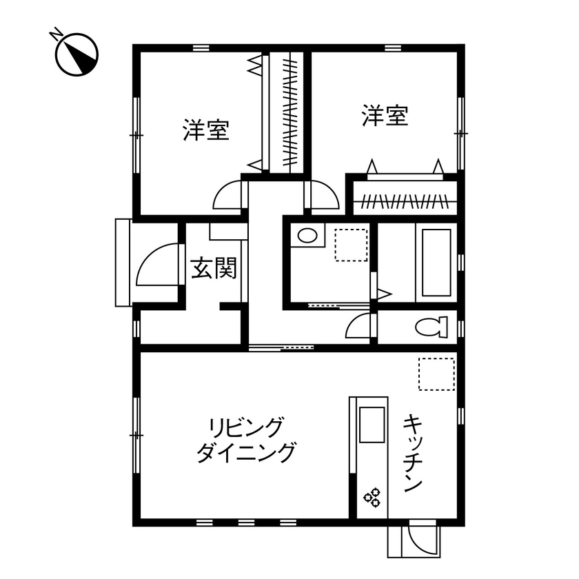 生活動線をコンパクトにした間取り 1