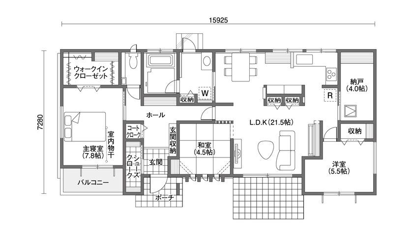 風通しと日当たりを考慮した間取り 1