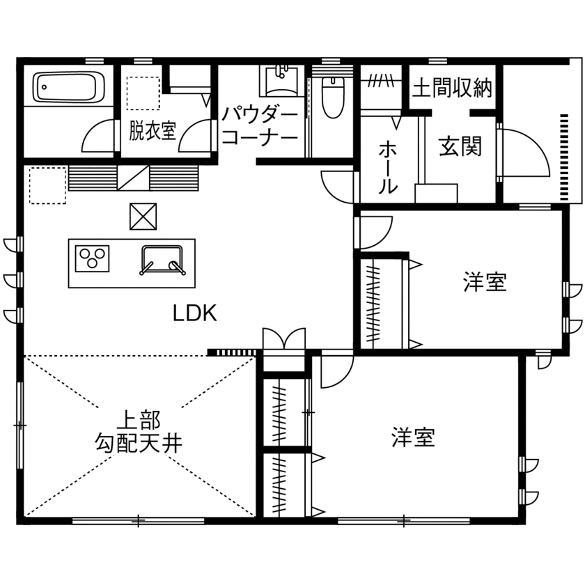 水回りの家事動線にこだわった住宅 1