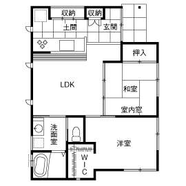 玄関から直接キッチンに行ける住宅 1