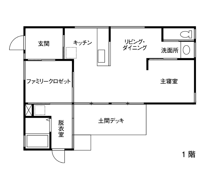 プライバシーと採光量を確保した間取り 1