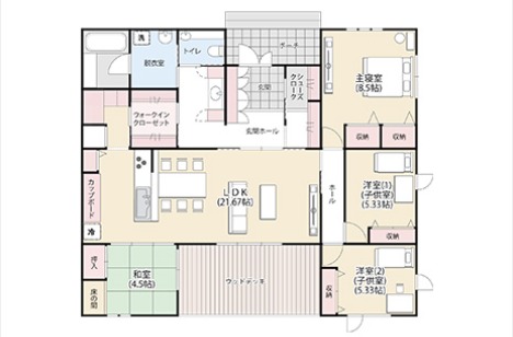 一条工務店　4LDKの家間取り