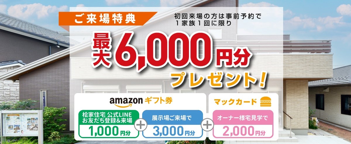 最大6,000円分のギフト券が貰える