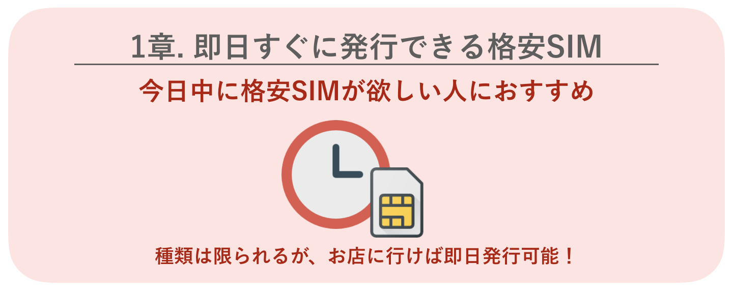 即日発行できる格安SIM