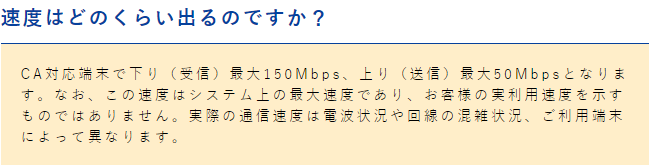 よくばりWi-Fi 通信速度 記載なし