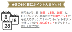 FODプレミアムのメリット 毎月1,300ポイントが無料で手に入る