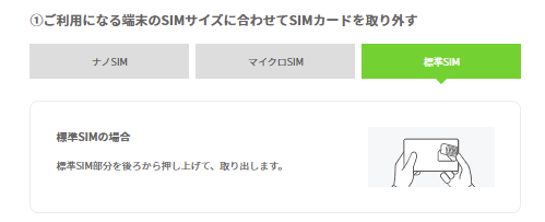 LINEMOの標準SIM