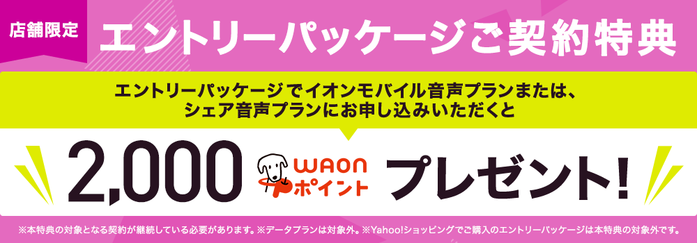 【店舗限定】エントリーパッケージご契約特典｜2,000ptプレゼント