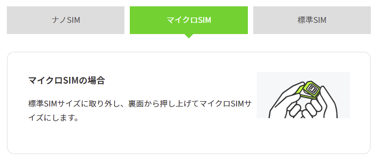 LINEMO　マイクロSIM挿入方法
