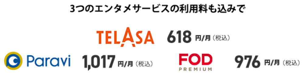 使い放題MAX 5G テレビパック／使い放題MAX 4G テレビパック