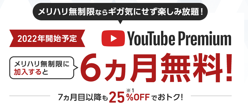 メリハリ無制限　YouTube Premium