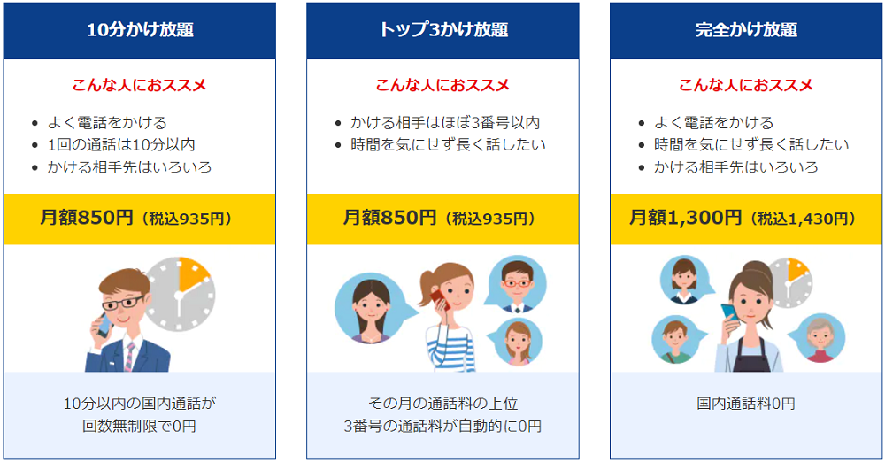 OCNモバイルのかけ放題