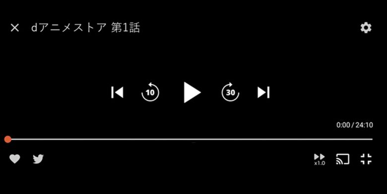 dアニメストア再生画面