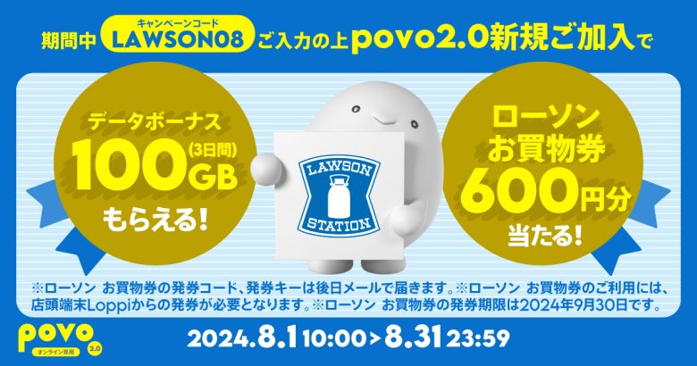 抽選でローソンお買物券600円分プレゼント