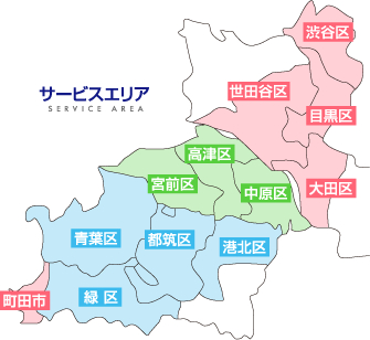 イッツコム光の対応エリアは東京と神奈川の一部地域