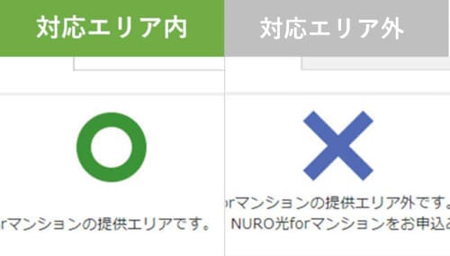 NURO光forマンションのエリア外は契約不可