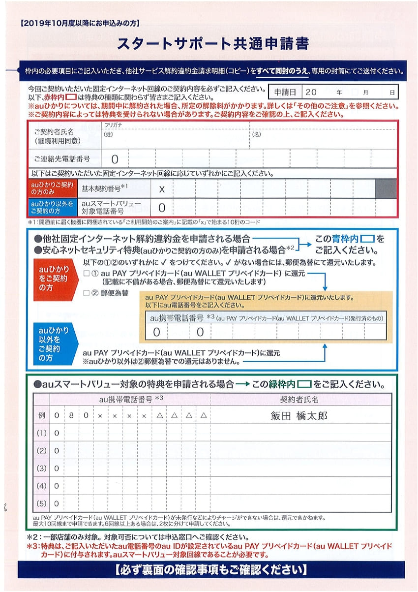 スタートサポート共通申請書