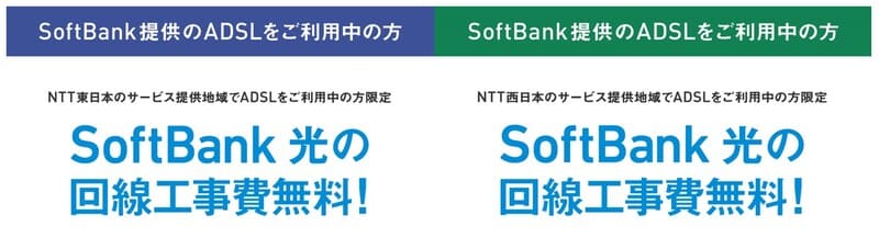 ADSL利用者ならソフトバンク光の工事費が無料