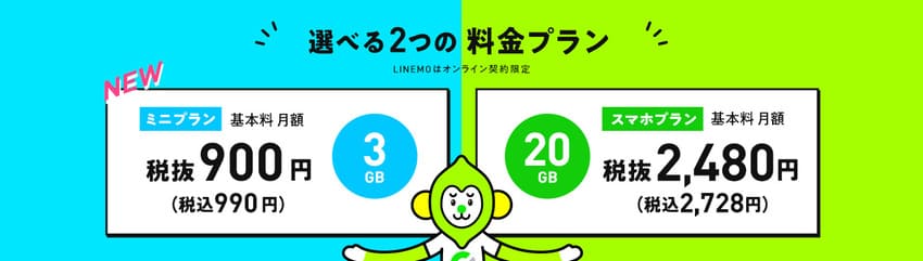 LINEMOにはスマホプランとミニプランの2つの料金プランがある