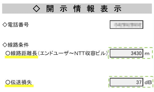 ADSL経路情報開示システムの検索結果