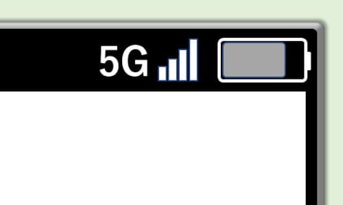 5Gのエリア内ならスマホのアンテナアイコンの横に5Gと表示される