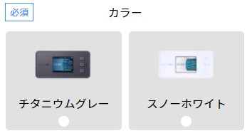 「Speed Wi-Fi 5G_X11」の本体カラーを選ぶ画面
