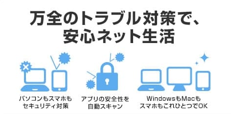 ソフトバンク光のBBマルチセキュリティパックはWindows・Mac・iPhone・Androidに対応している