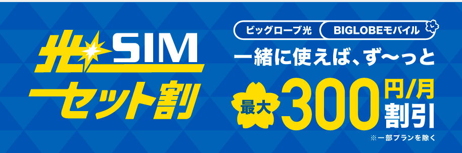 ビッグローブ光は光SIMセット割が使える