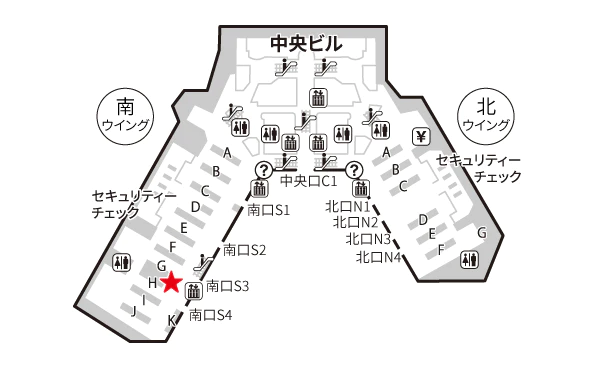 WiFiBOXの受取場所_成田空港_第一ターミナル_4F出発ロビーモバイルセンター南出発サテライト