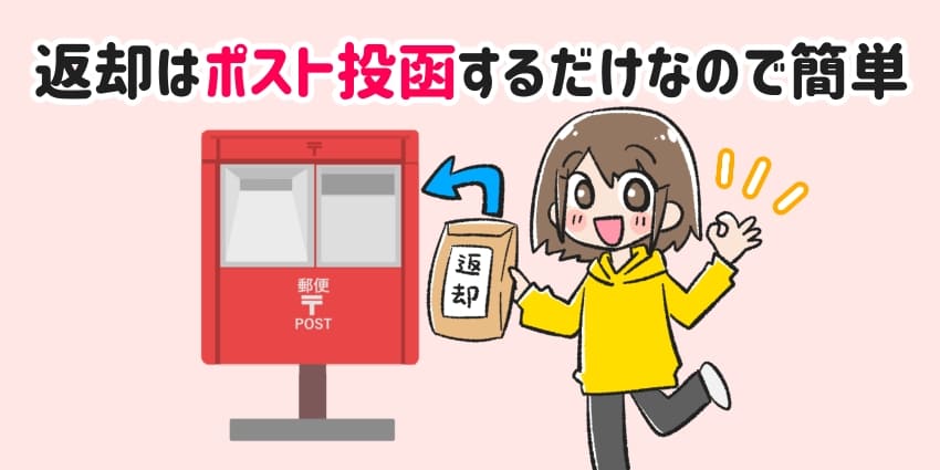 返却はポスト投函でOK！のイラスト