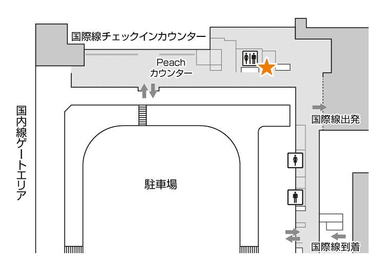 イモトのWiFi_第2ターミナル_出発ゲート_自社カウンター