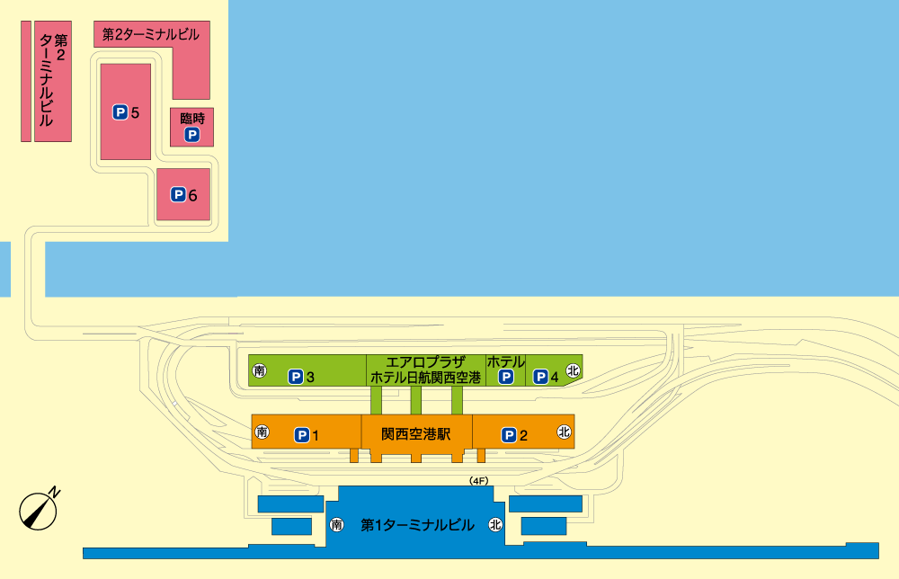 関西空港のターミナル関係図