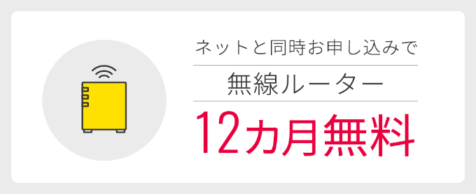 無線ルーター12ヶ月無料キャンペーン