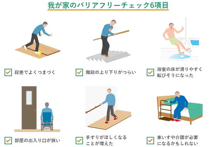 住友林業のリフォーム バリアフリーリフォームのチェック項目